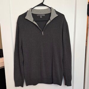 Men's Gray Quarter -Zip Sweater